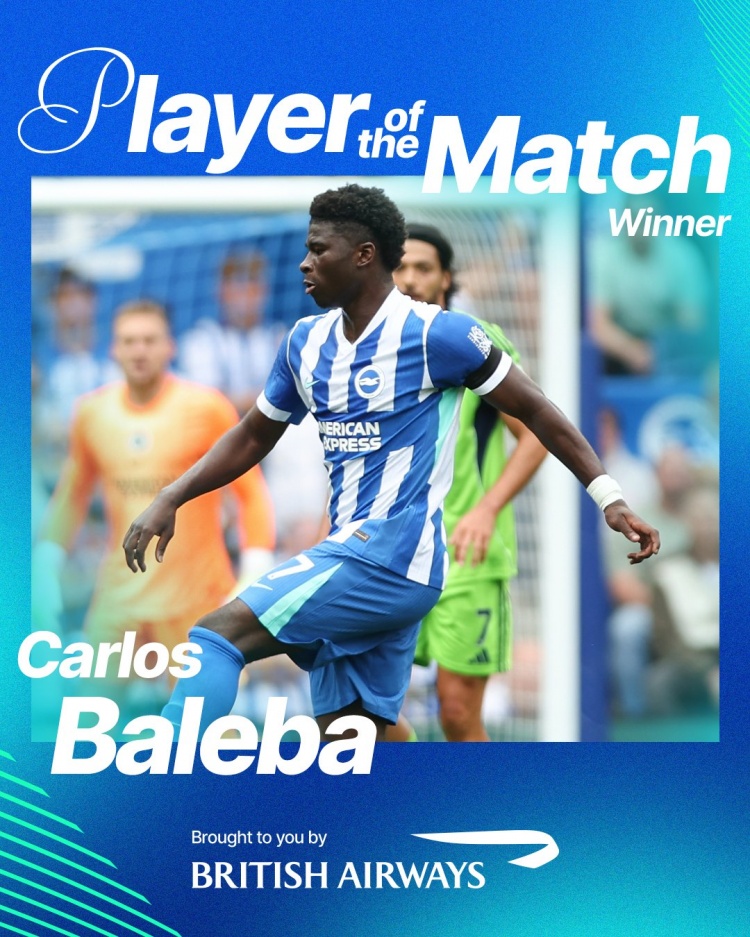 PG电子官方网站-3次拦截全场最高，巴莱巴当选布莱顿1-1富勒姆一役队内最佳